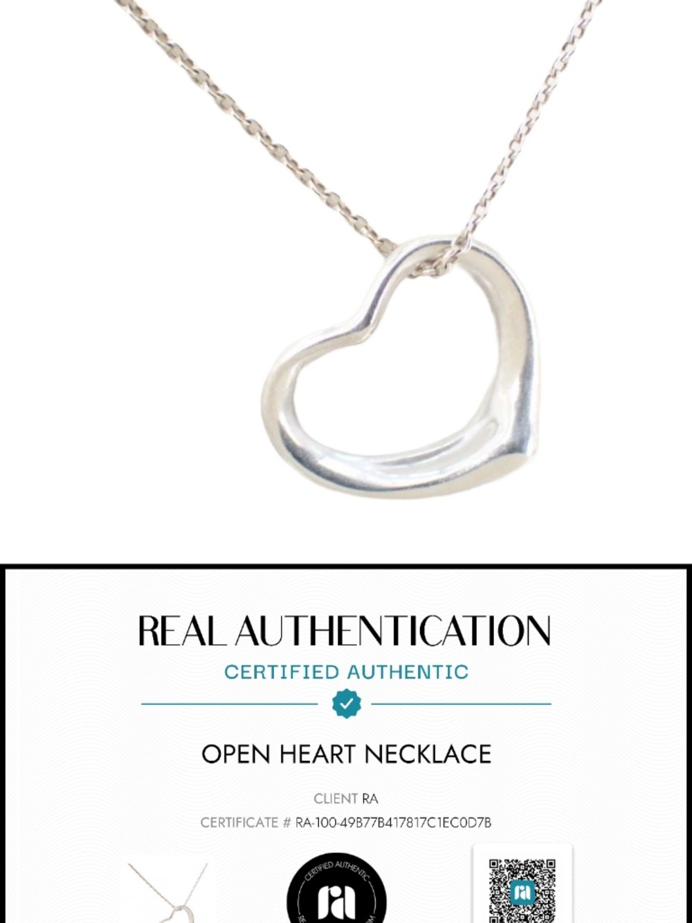 Tiffany’s open heart necklace